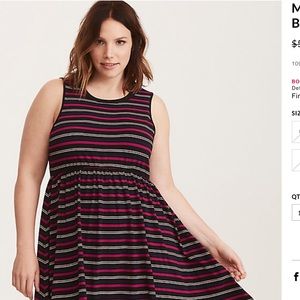 Torrid stripe skater dress 1X